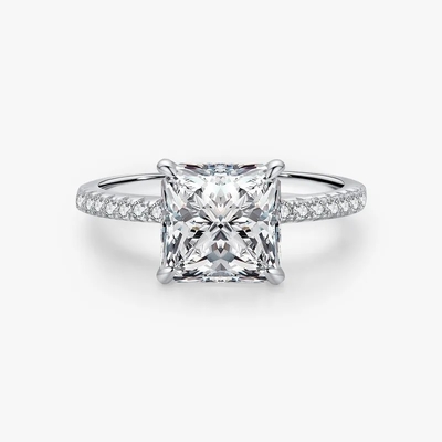 ELEGANT BANCA BANCA PUTIH CUT SQUARE 925 Sterling Cincin Pernikahan Perak
