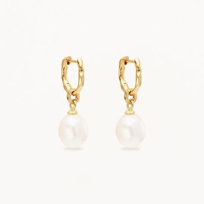 925 Perak Huggie Pearl Drop Earrings ZIRCON Huggie Earrings dengan Pearl Drop