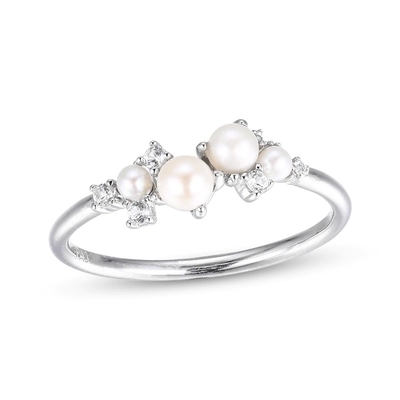 White CZ Stackable 925 Sterling Perak Cincin Ukuran 3-10 Mutiara Cincin pertunangan