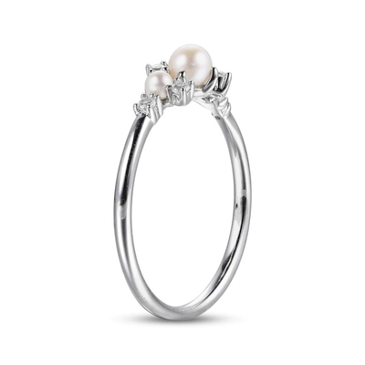 White CZ Stackable 925 Sterling Perak Cincin Ukuran 3-10 Mutiara Cincin pertunangan