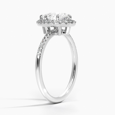 925 Sterling Silver Halo Putih Emas Plating Cincin Pertunangan