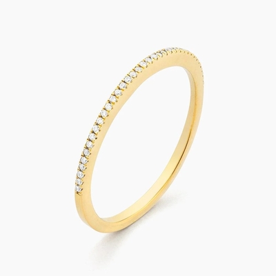 Item Hot 18K emas dilapisi Half Eternity 925 Sterling Perak Wanita Band Cincin