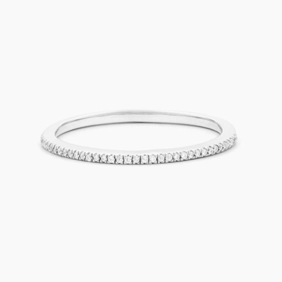 Item Hot 18K emas dilapisi Half Eternity 925 Sterling Perak Wanita Band Cincin