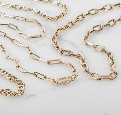 18K Plated Emas Besar Klip Kertas 925 Sterling Perak Oval Rantai Kalung dengan OEM