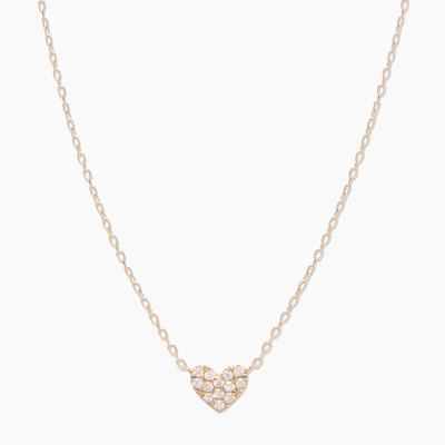 Heart Pave Putih CZ Wanita Lapisan 925 Sterling Perak Kalung