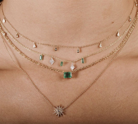 Handmade White Cubic Zircon Teardrop Necklaces untuk Wanita Perhiasan