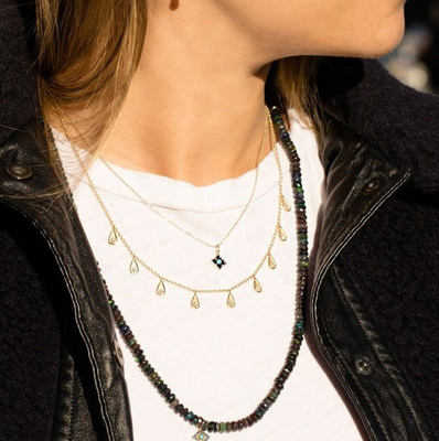 Handmade White Cubic Zircon Teardrop Necklaces untuk Wanita Perhiasan