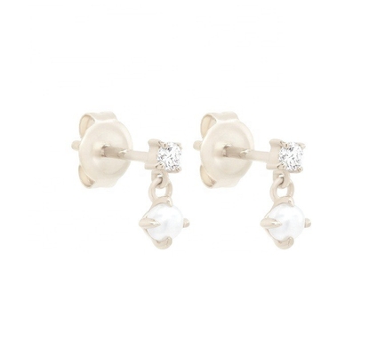 Mother of White Pearls 925 Sterling Silver Drop Earrings buatan tangan wanita untuk anak perempuan