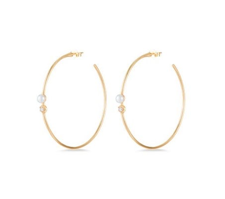 925 Sterling Silver Hoop Earrings 4mm-4.5mm Earrings Pearl Air Tawar