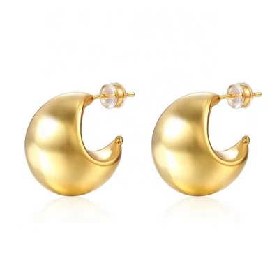 Fashion tebal Hole Hoop 18K emas dilapisi Fashion anting