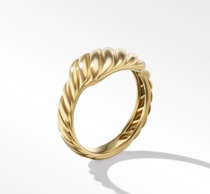 Logo yang disesuaikan Plating emas David kabel gelombang pria cincin stainless steel