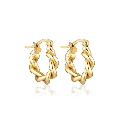 15mm Twisted Chunky Hoop Hollow Earrings Fashion Wanita Perhiasan