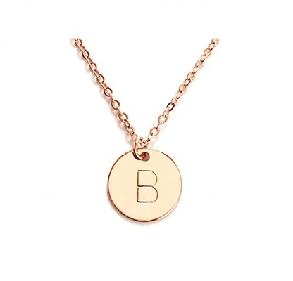 10mm Disc Stainless Steel Initial Pendant 45CM+5CM Rantai Rantai Stainless Steel