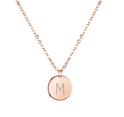 10mm Disc Stainless Steel Initial Pendant 45CM+5CM Rantai Rantai Stainless Steel