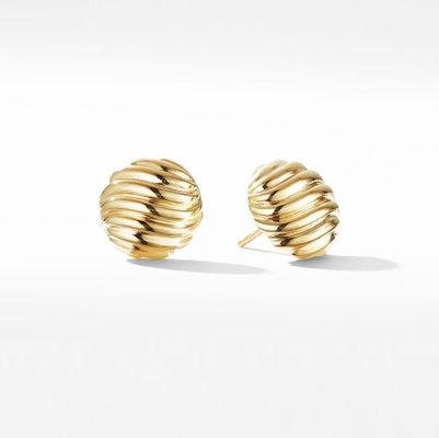 OEM Pelita Cable Stud 18K Plated Earrings Stainless Steel Studs