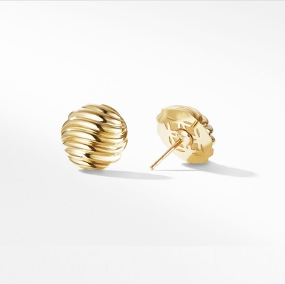 OEM Pelita Cable Stud 18K Plated Earrings Stainless Steel Studs