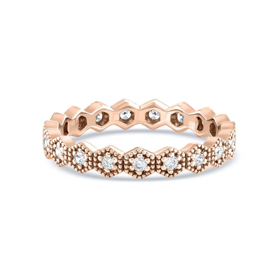 Trendy Eternity Geometric Shape Cubic Zirconia Stackable Ring Band untuk Wanita