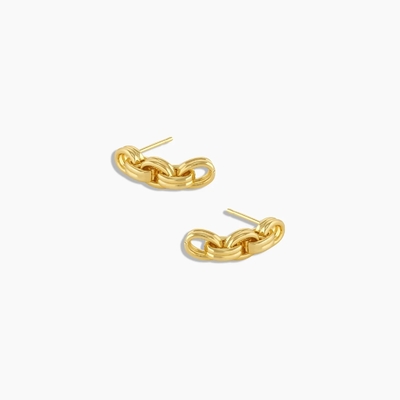 18K Emas Drop Dangle Chain Earrings Rhodium Plated Ketel tebal Earrings