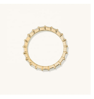 Cincin CZ Putih Cincin Tali Keabadian Baguette Perak Sterling 925