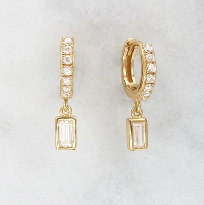 Earrings emas dilapisi 925 Sterling Perak Dangle untuk ulang tahun, pertunangan