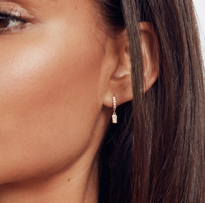 Earrings emas dilapisi 925 Sterling Perak Dangle untuk ulang tahun, pertunangan