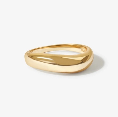 US5-US10 925 Perak Sterling Cincin yang dapat ditumpuk 18K Plated Emas