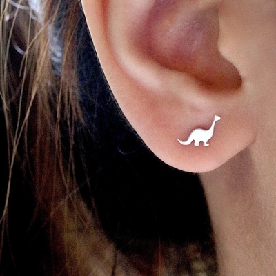 Anak-anak Dinosaurus Earrings 925 Sterling Perak Mini