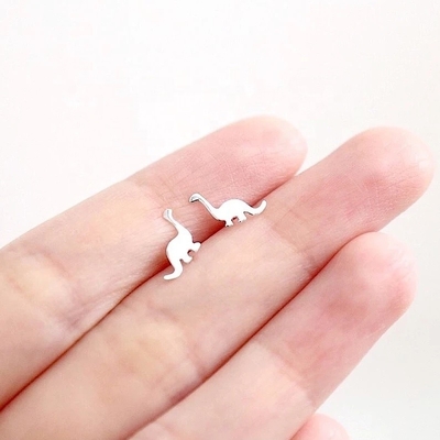 Anak-anak Dinosaurus Earrings 925 Sterling Perak Mini
