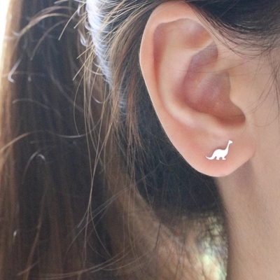 Anak-anak Dinosaurus Earrings 925 Sterling Perak Mini