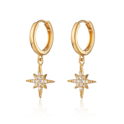 Starburst Earrings Gold Plated Hoop 925 Earrings Gold Plated Hoop Kecil