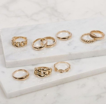 Berkualitas Baroque 14K Emas Gradient Twist 925 Sterling Perak Wanita Cincin Cornish Free Perhiasan