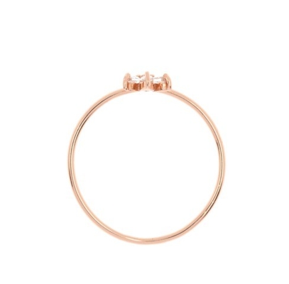 Elegantly 18K emas Vermeil Empat Topaz Batu permata Bunga 925 Sterling Perak cincin