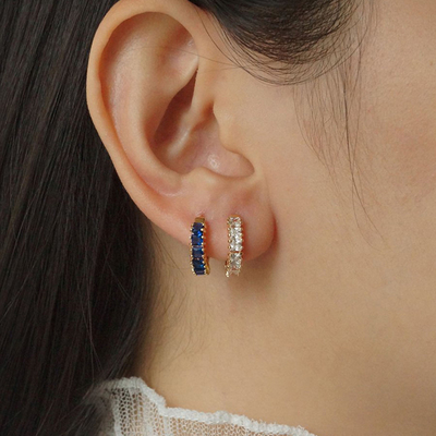 925 Perak Sterling Putri Hijau CZ Earrings Berlian untuk Wanita Contemporary Look