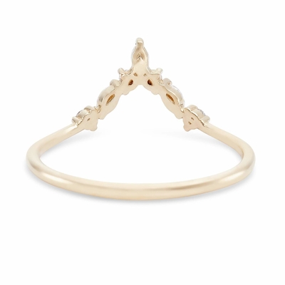 Cincin tumpukan berbentuk V dengan Around dan Marquise White CZ dalam Perak 925 Sterling