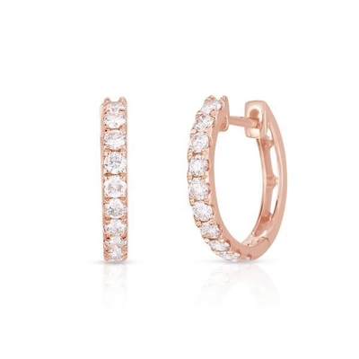 Jenis Perhiasan EARLINGS 18K Gold Plated CZ Sleeper Hoop untuk Wanita 925 Sterling Perak