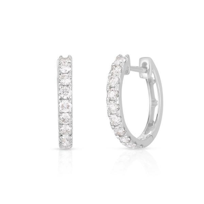 Jenis Perhiasan EARLINGS 18K Gold Plated CZ Sleeper Hoop untuk Wanita 925 Sterling Perak