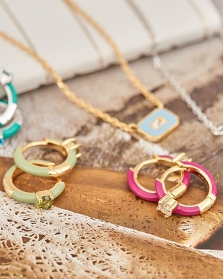 Neon Biru Enamel Micro Pave CZ Candy Warna Gadis Wanita Earrings Ramah Lingkungan Ya