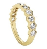 US5-US11 Honeycomb Wedding Band Plated Gold 925 Sterling Silver Ring
