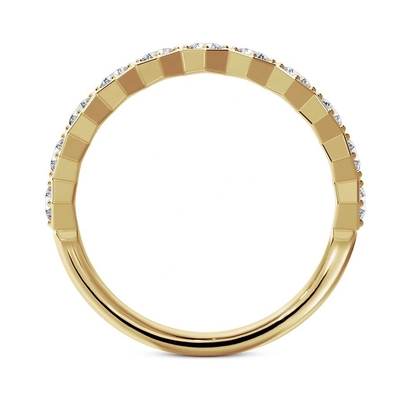 US5-US11 Honeycomb Wedding Band Plated Gold 925 Sterling Silver Ring