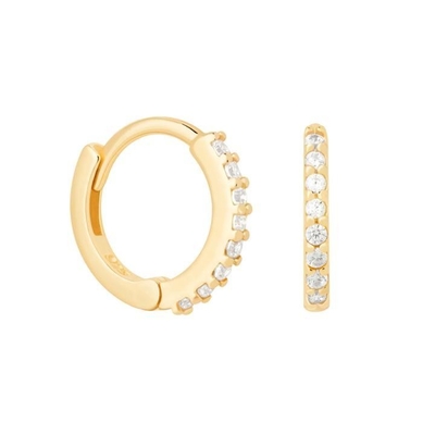 ODM 925 Sterling Silver Hoop Earrings Medium Dengan Vermeil Plating Emas Kecil 18K