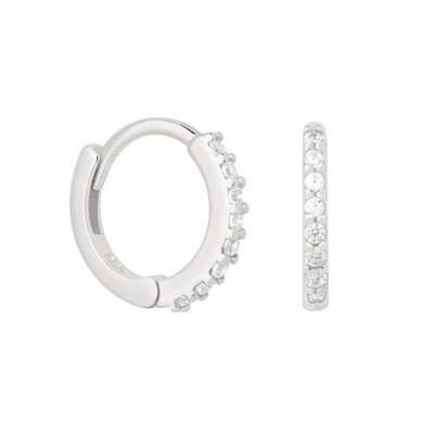 ODM 925 Sterling Silver Hoop Earrings Medium Dengan Vermeil Plating Emas Kecil 18K