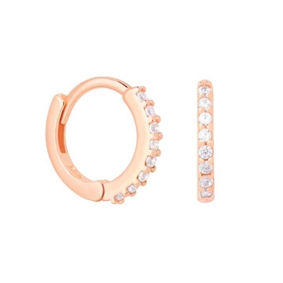 ODM 925 Sterling Silver Hoop Earrings Medium Dengan Vermeil Plating Emas Kecil 18K