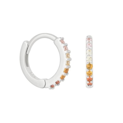 ODM 925 Sterling Silver Hoop Earrings Medium Dengan Vermeil Plating Emas Kecil 18K