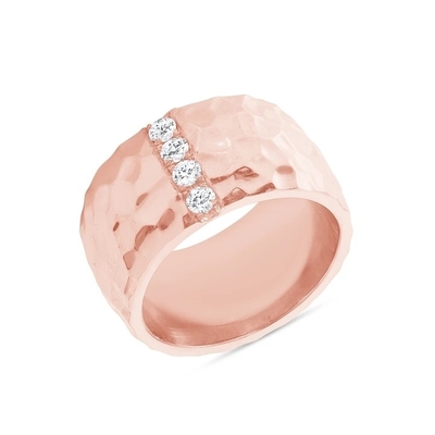 Ukuran 6 - Ukuran 10 Pria Eternity Band 18K Emas Plated Kuningan Cincin