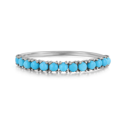Perhiasan Custom Half Turquoise Gold Plated tahan lama halus 925 Perak cincin Fashion