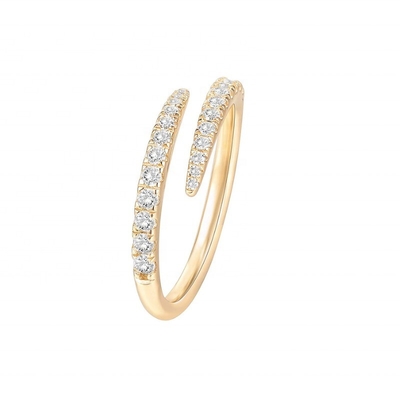 14K Plated Gold Cubic Zirconia Open Twist Eternity Band Ring ECO Friendly