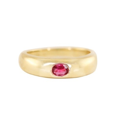 Perhiasan Jenis Cincin Vintage 18K Plated Emas Emerald Baguette Dome Batu permata Cincin untuk Wanita