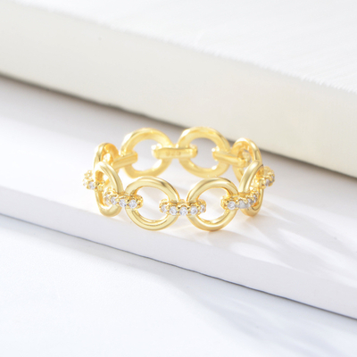 CZ Diamonds Eternity Rings 925 Sterling Silver untuk Perhiasan Pria