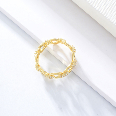 CZ Diamonds Eternity Rings 925 Sterling Silver untuk Perhiasan Pria
