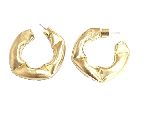 Sesuaikan anting-anting Hoop Kuningan tebal yang dipoles anting-anting Hoop Kuningan kecil